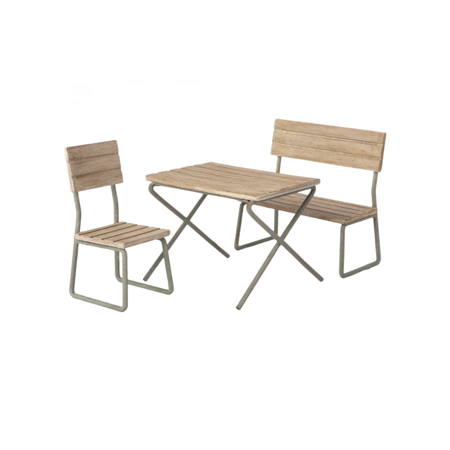 Garden set, Table w. chair and bench