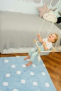 Alfombra Lavable Polka Dots Azul-Blanco