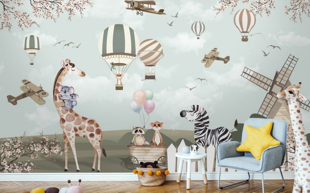 Papel Tapiz  - Globos y Safari