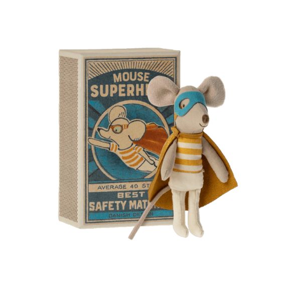 Maileg Super Hero in Matchbox - Mouse Little Brother