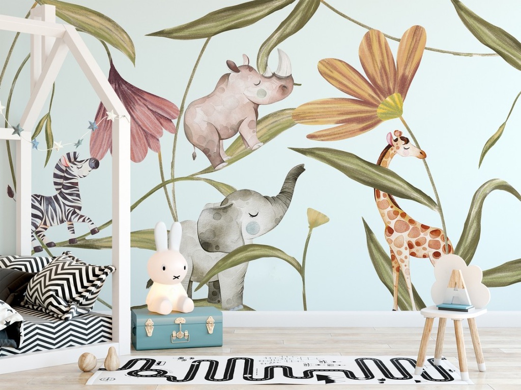 Papel Tapiz  - Animales y Flores