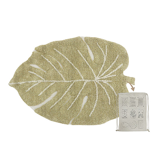 Lorena Canals Washable Rug - Mini Monstera Olive