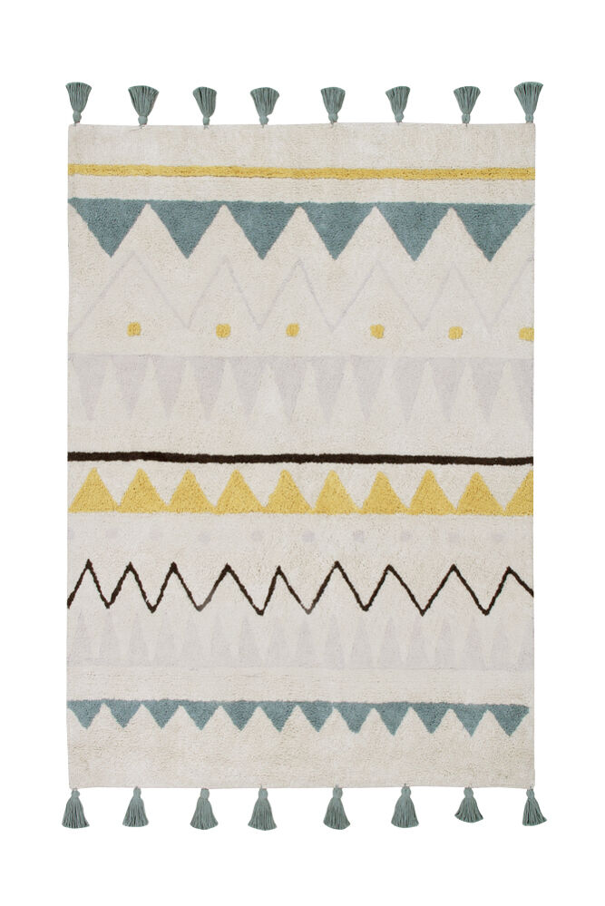 Lorena Canals Washable Rug Azteca Natural Vintage Blue M