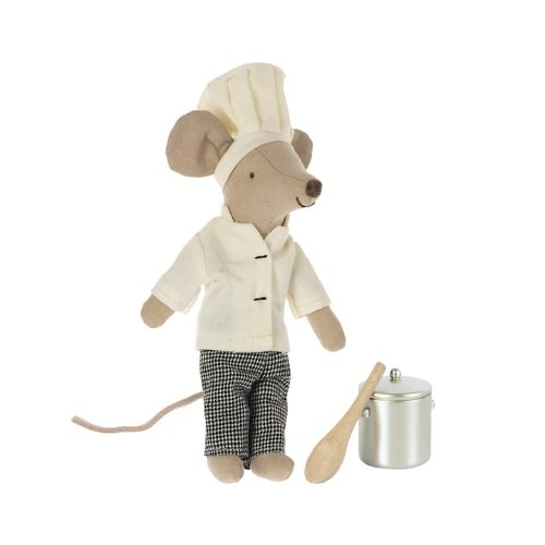 Maileg Chef Mouse w. Soup Pot and Spoon