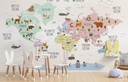 Papel Tapiz Niños Mapa Educacional Nursery (M2)