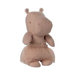 [P-184] Safari Friends Hippo With Skirt - Small Soft Rose