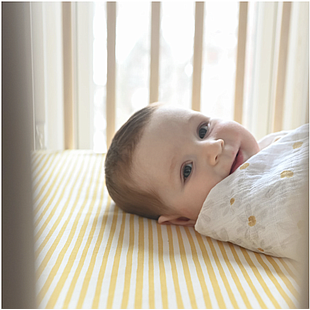 [P-356] Sábana de Cuna - Striped Yellow