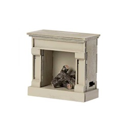 [P-983] Maileg Fireplace Mouse - Off White