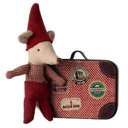 [P-692] Maileg Christmas Mouse Baby in Suitcase