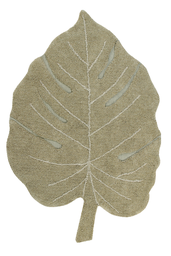 [P-1066] Alfombra Lavable Monstera Oliva